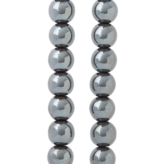 Gray Hematite Stone Round Beads, 10mm by Bead Landing™